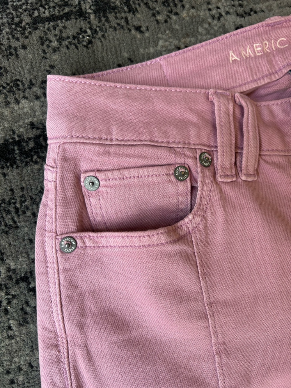 AMERICAN EAGLE Low-Rise Baggy Wide Leg Pink Jeans - Picture 9 of 11